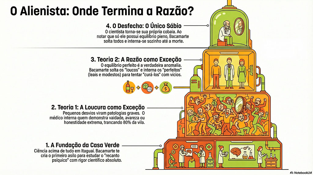 Infográfico: livro O Alienista