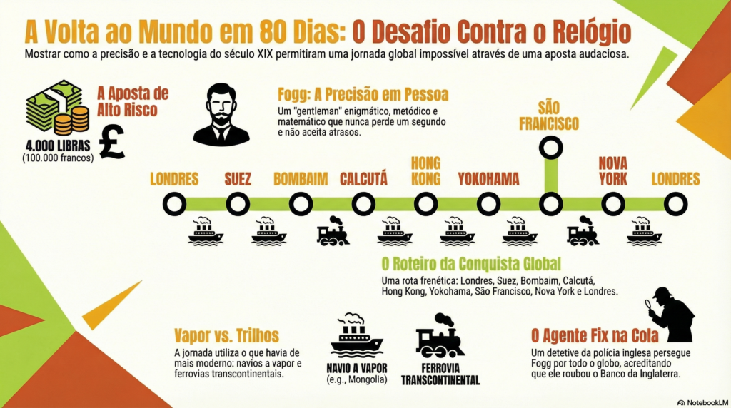 Infográfico: Volta ao Mundo em 80 Dias